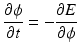 
$$ \frac{\partial \phi }{\partial t}=-\frac{\partial E}{\partial \phi } $$
