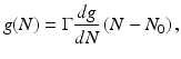 
$$ g(N)=\Gamma \frac{dg}{dN}\left(N-{N}_0\right), $$
