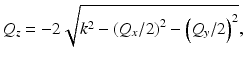 
$$ {Q}_z=-2\sqrt{k^2-{\left({Q}_x/2\right)}^2-{\left({Q}_y/2\right)}^2}, $$
