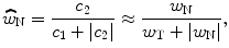 
$$ {\widehat{w}}_{\text{N}}=\frac{{c}_{2}}{{c}_{1}+\left|{c}_{2}\right|}\approx \frac{{w}_{\text{N}}}{{w}_{\text{T}}+\left|{w}_{\text{N}}\right|},$$
